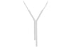 Sterling Silver Rhodium Plated Zirconia  Drop Necklet 46m/18"9