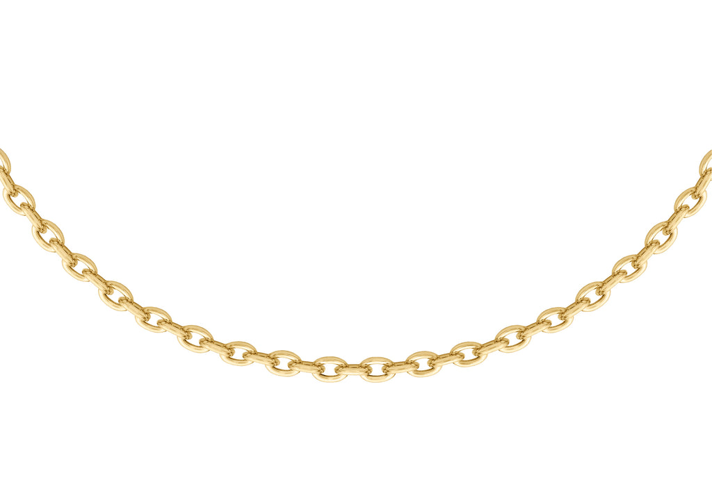 Sterling Silver Yellow Gold Plated Adjustable Trace Chain 46m/18" - 51m/20"9