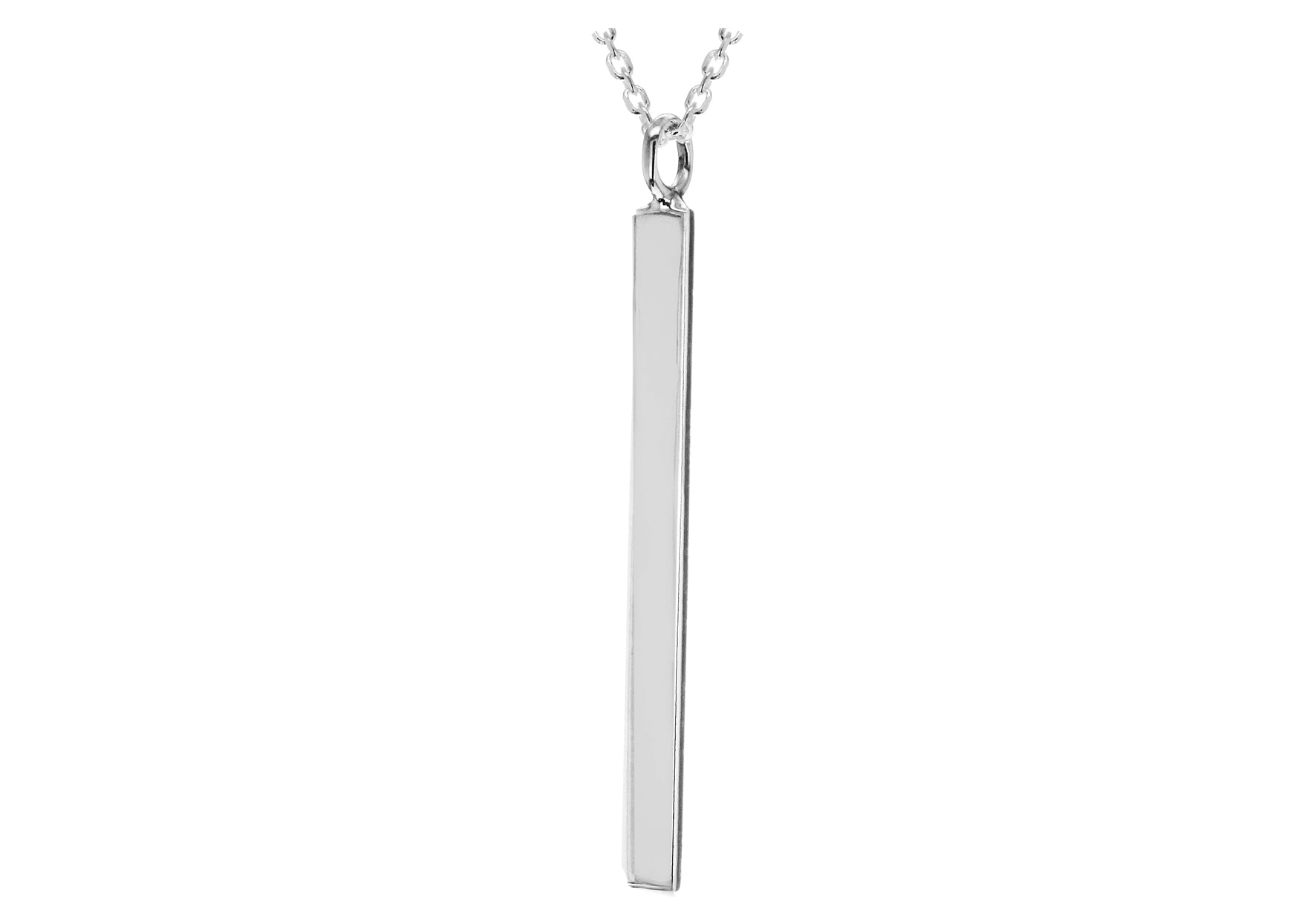 Sterling Silver 3mm x 40mm Vertial Bar Necklace  43m/17"9