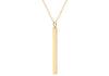 Sterling Silver Yellow Gold Plated 3mm x 40mm Vertial Bar Necklace  43m/17"9