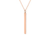 Sterling Silver Rose Gold Plated 3mm x 40mm Vertial Bar Necklace  43m/17"9