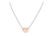 Sterling Silver Rose Gold Plated 5mm x 6mm Heart Adjustable Necklace  41m/16"-46m/18"9