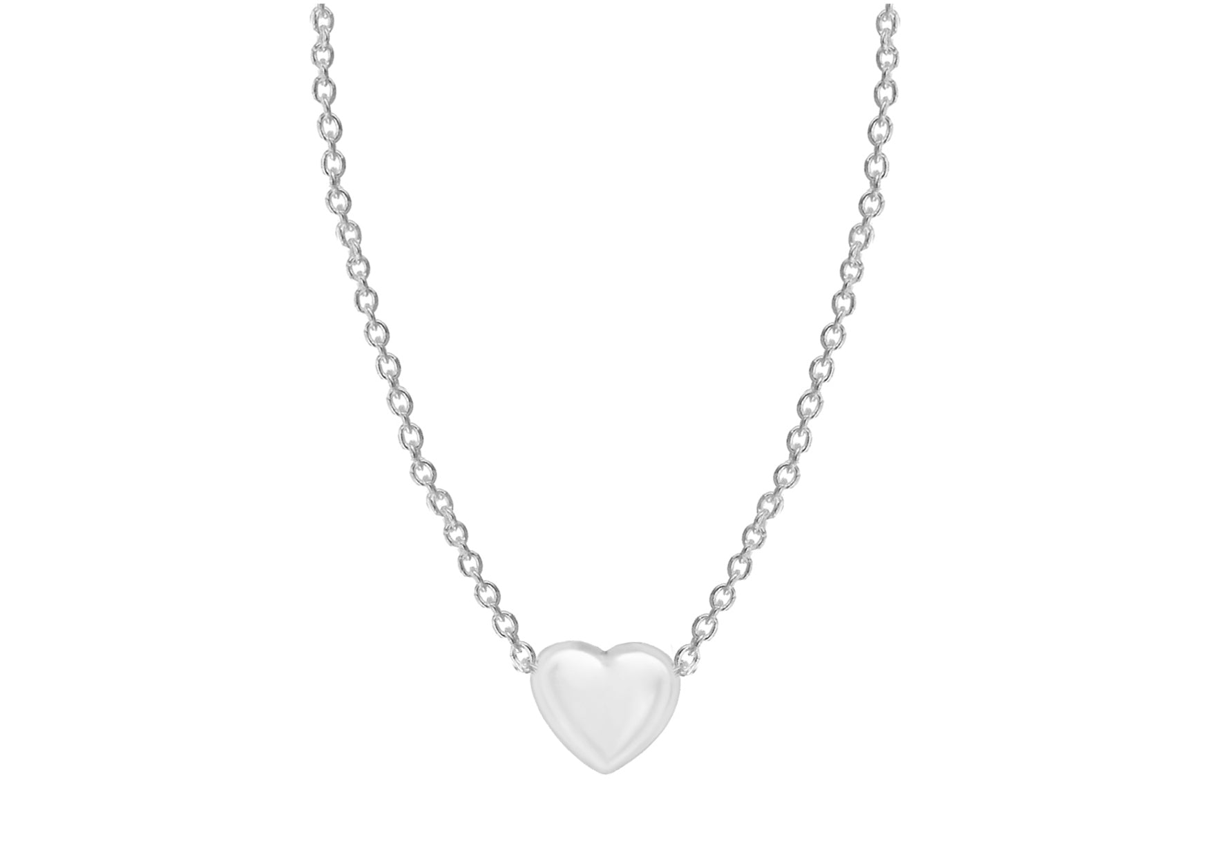 Sterling Silver 5mm x 6mm Heart Adjustable Necklace  41m/16"-46m/18"9