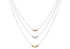 Sterling Silver 3-Tone Graduated Diamond Cut Ball Necklace  46m/18"9
