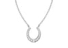 Sterling Silver Zirconia  Horseshoe Adjustable Necklace  41m/16"-44m/17.5"9
