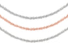 Sterling Silver Two Tone Three Strand Necklace  Chain