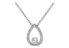 Sterling Silver Rhodium Plated Zirconia  Teardrop Adjustable Necklace  43m/17"-46m/18"9