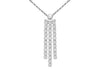 Sterling Silver Rhodium Plated Zirconia  Fringe Necklace  43m/17"9
