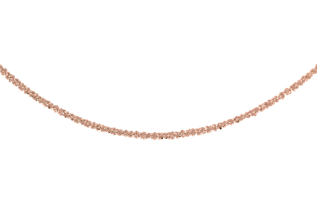 Sterling Silver Rose Gold Plated Adjustable Heart Slider Tocalle Chain 61m/24"9
