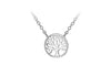 Sterling Silver Rhodium Plated 11mm 'Tree of Life' Adjustable Necklace  39m/15.5"-42m/16.5'9