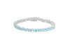 Sterling Silver 13.68t Blue Topaz Tennis Bracelet 19m/7.5"9