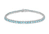 Sterling Silver Blue Zirconia  Tennis Bracelet 18m/7"9
