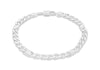 Sterling Silver 6mm Bar & Curb Bracelet 21.5m/8.5"9