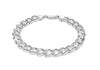 Sterling Silver 8mm Diamond Cut Square Curb Bracelet 21.5m/8.5"9