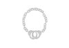 Sterling Silver Zirconia  20mm Handuffs Belcher  Bracelet 19m/7.5"9