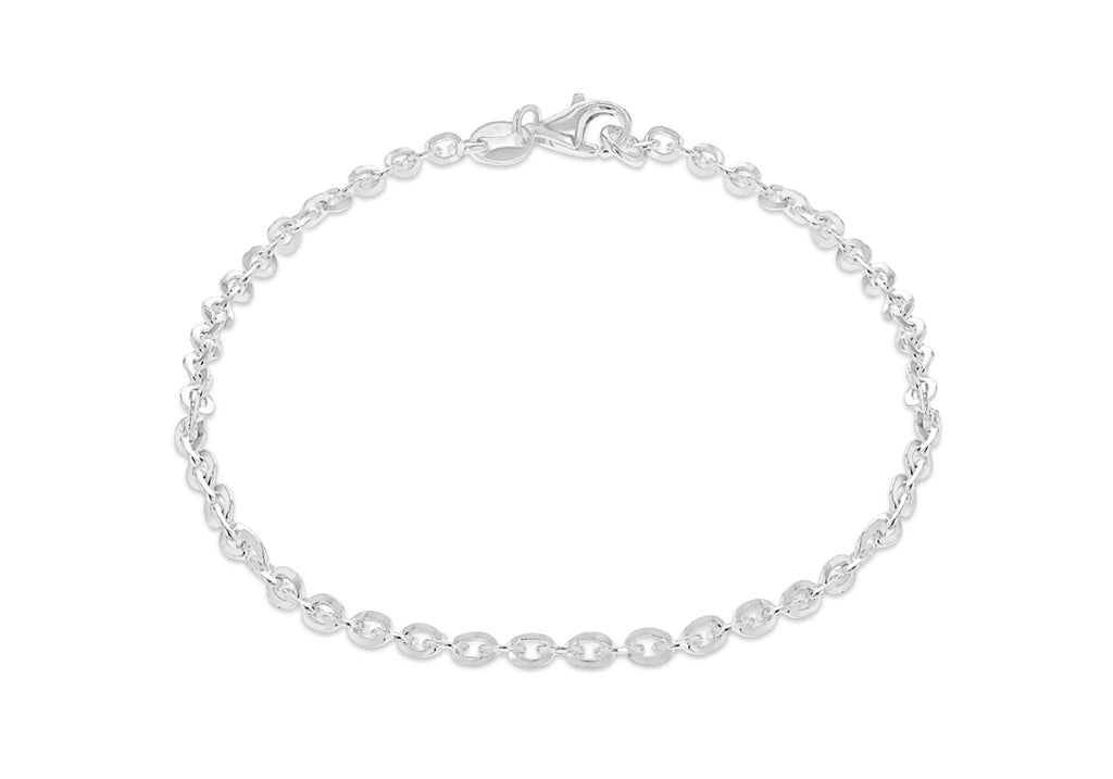 Sterling Silver 2.8mm Flat Belcher  Bracelet 19m/7.5"9
