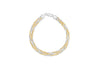 Sterling Silver 2-Tone 5 Strand Twined Herringbone Bracelet 19m/7.5"9