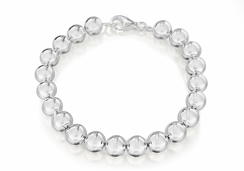 Sterling Silver 6mm Ball Bracelet 19m/7.5"9