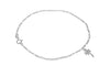 Sterling Silver Palm Tree Figaro Anklet