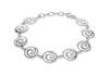 Sterling Silver 13.3mm Swirl Disc Adjustable Bracelet 19m/7.5"-21.5m/8.5"9