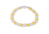 Sterling Silver 2-Tone Rose Link Bracelet 19m/7.5"9