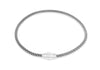 Sterling Silver Rhodium Plated 3mm Magnetic  Bracelet 19m/7.5"9