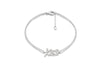 Sterling Silver Zirconia  'Kiss' Bracelet 19m/7.5"9