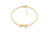 Sterling Silver Gold Plated Zirconia  'Sexy' Bracelet 19m/7.5"9