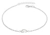 Sterling Silver Rhodium Plated Zirconia  'G' Initial Bracelet 19m/7.5"9