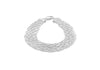Sterling Silver 10 Strand Plait Flat Herringbone Bracelet 19m/7.5"9