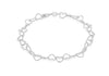 Sterling Silver Rhodium Plated Heart Link Bracelet 19m/7.5"9