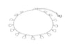 Sterling Silver Multi Open Heart Anklet