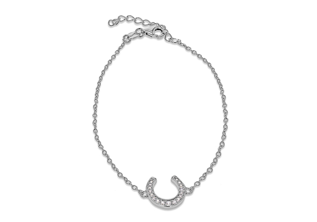 Sterling Silver Zirconia  Horseshoe Bracelet