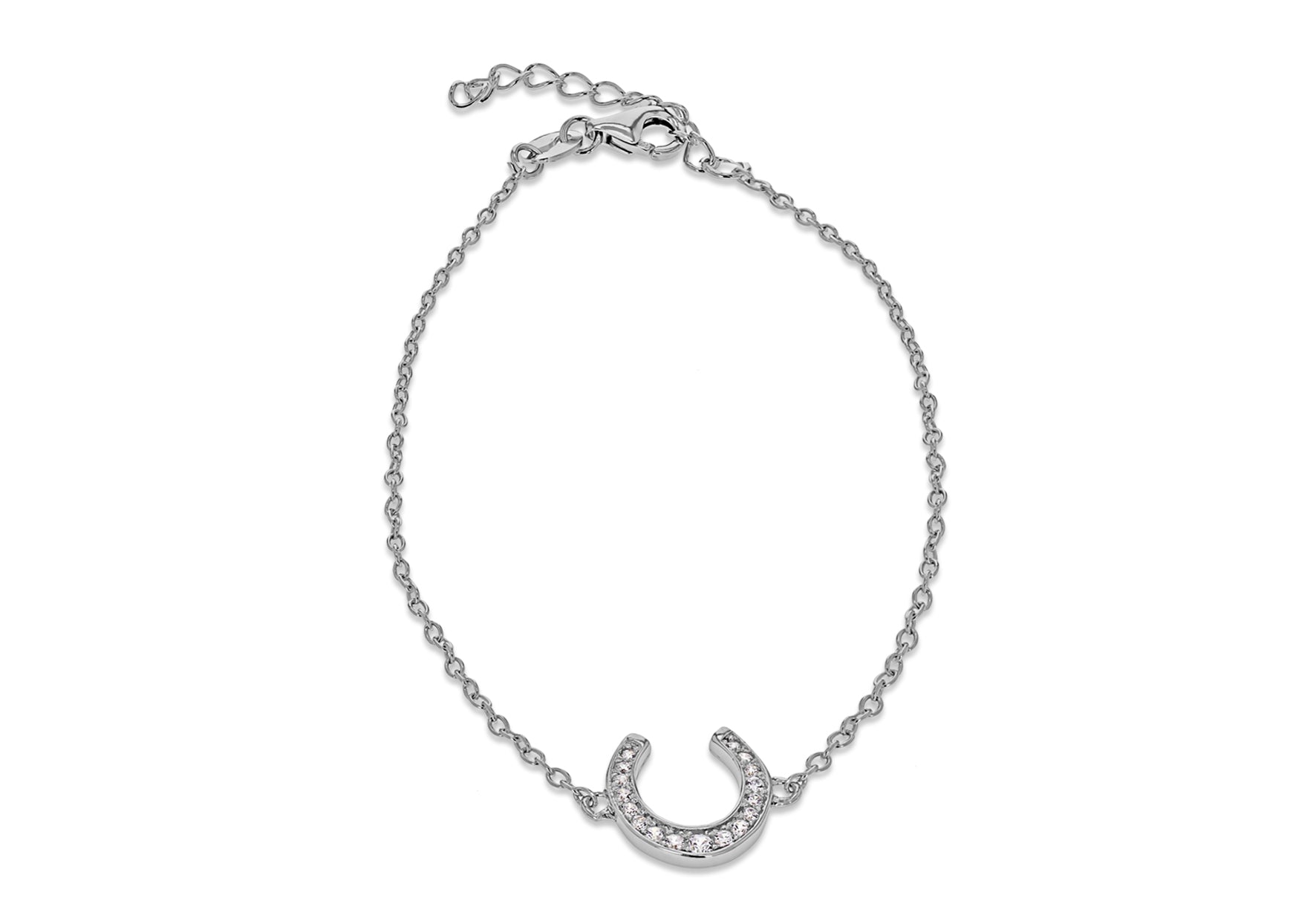 Sterling Silver Zirconia  Horseshoe Bracelet