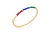 Yellow Gold Plated Silver Two-Tone Black & White Enamel Bangle