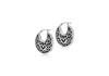 Sterling Silver Oxidised  25mm Antique-Style Patterned Creole Earrings