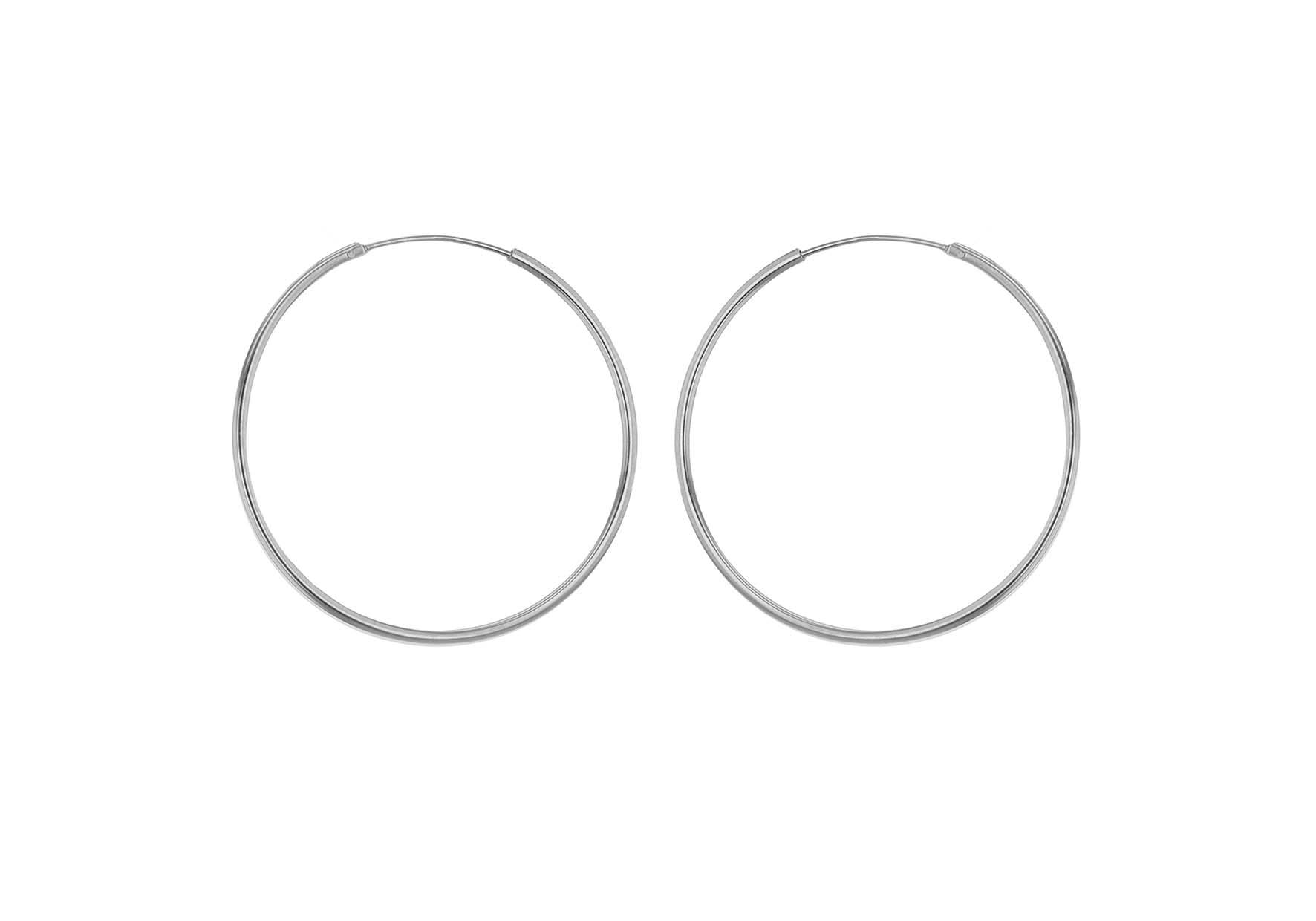 Sterling Silver 35mm Plain Hoop Earrings