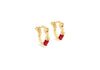 Yellow Gold Plated Blue Nautical Huggie Hoop Earrings