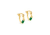 Yellow Gold Plated Blue Nautical Huggie Hoop Earrings