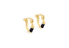 Yellow Gold Plated Blue Nautical Huggie Hoop Earrings