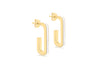 Yellow Gold Plated Sterling Silver Square Hook Enamel Earrings