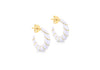 Yellow Gold Plated Sterling Silver Glazed Crescent Sud Earrings