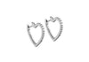 Sterling Silver White Zirconia Heart Earrings