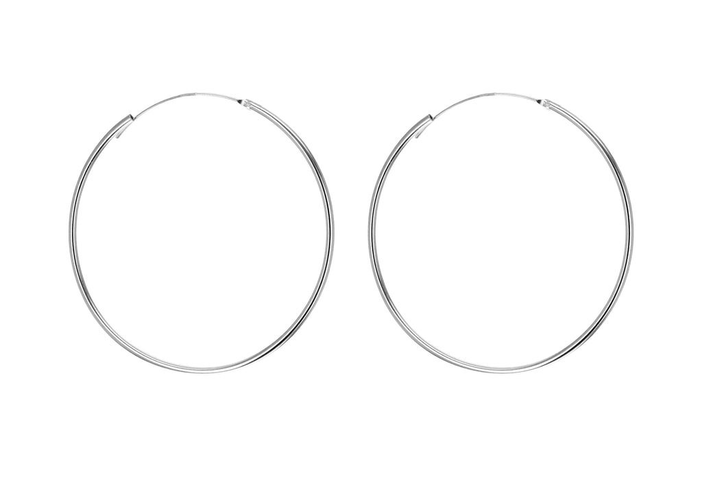 Sterling Silver 50mm Endless Hoop Earrings
