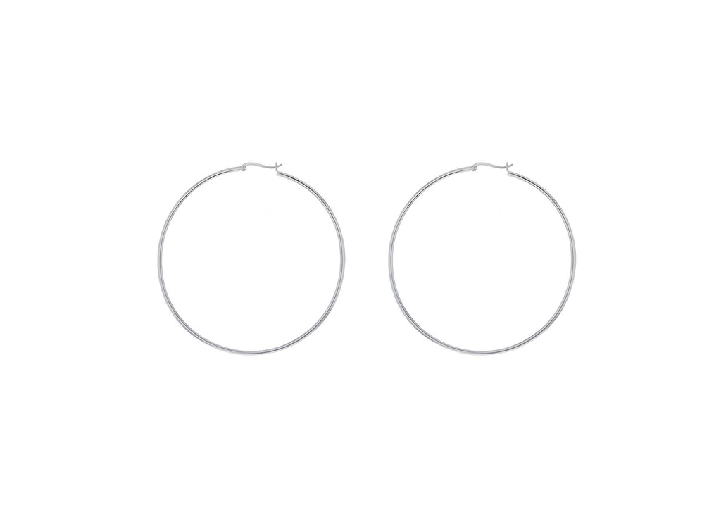 Sterling Silver 80mm Hoop Creole Earrings