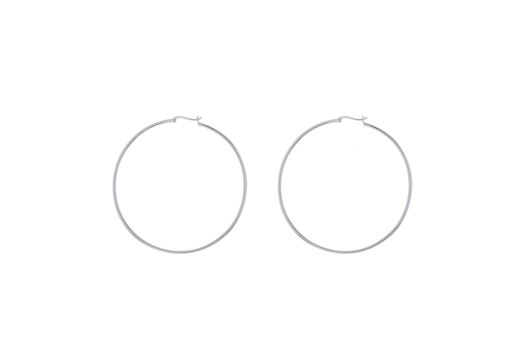 Sterling Silver 80mm Hoop Creole Earrings
