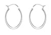 Sterling Silver Oval Creole Earrings