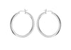 Sterling Silver 35mm Square Tube Creole Earrings