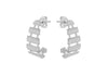 Sterling Silver urved Tapered Drop Earrings