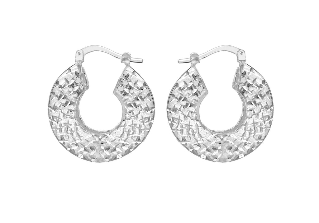 Sterling Silver 24mm Diamond Cut Creole Earrings
